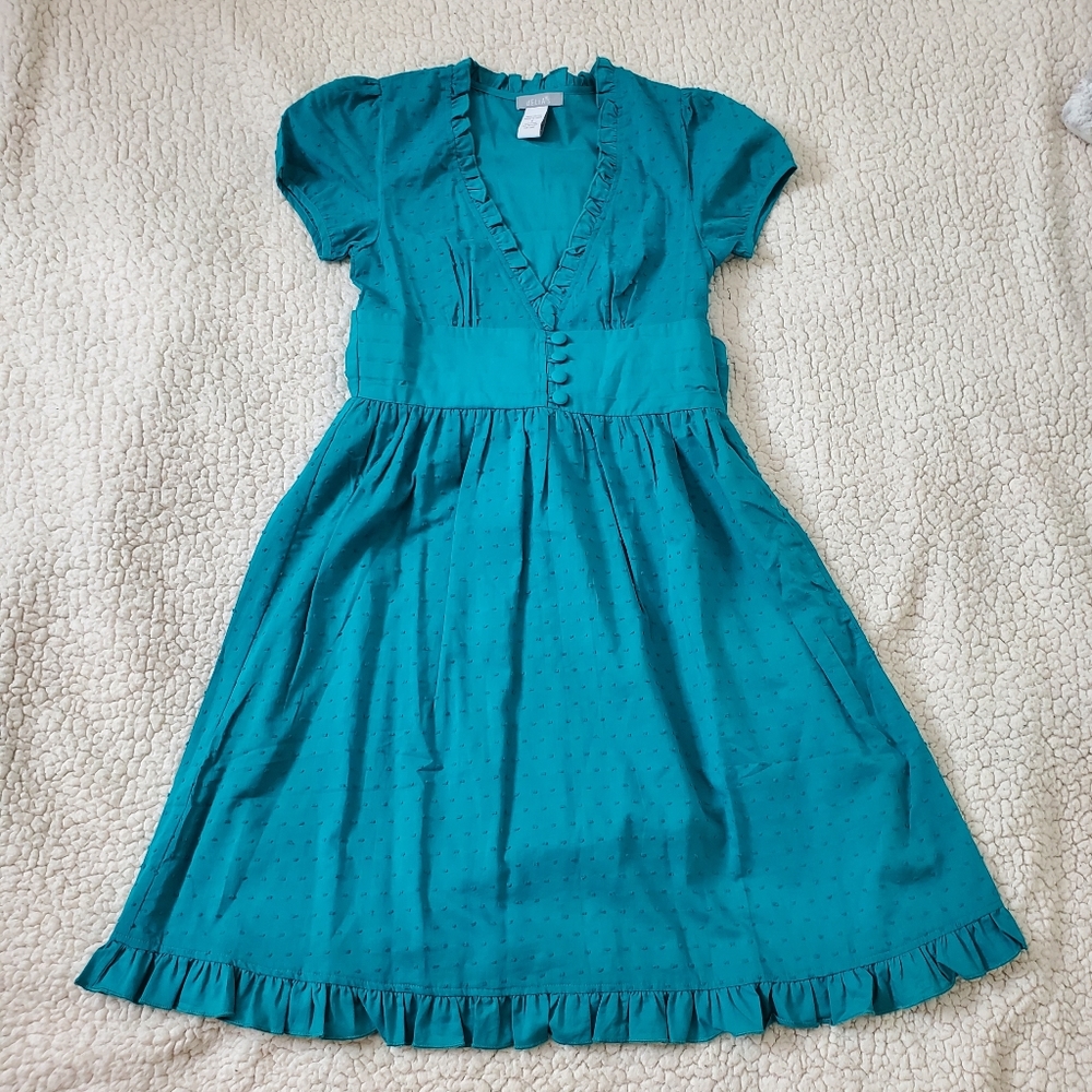 NWOT Vintage Delia's Short Sleeve Puff Shoulder Ruffle Dress Size 0